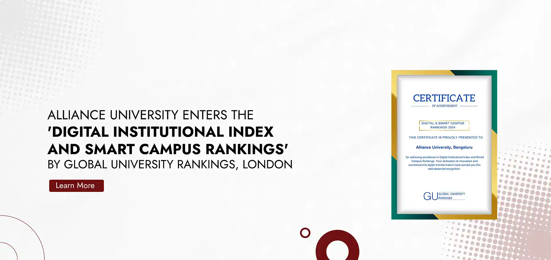 Alliance University Enters the ‘Digital Institutional Index and Smart Campus Rankings’ by Global University Rankings, London